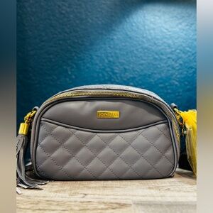 Joy & Iman Gray Quilted Crossbody Bag